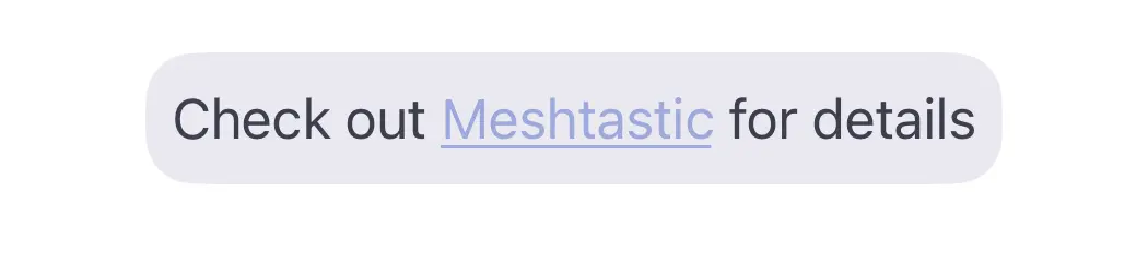 Message bubble with styled link